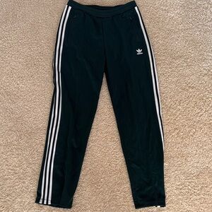 adidas dark teal green Jogger Pants with White Side Stripes